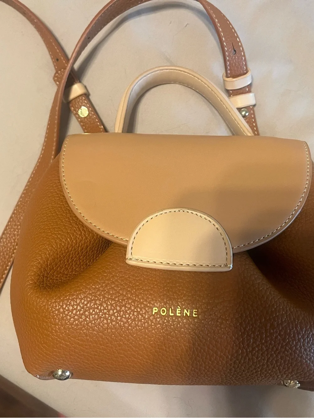 Polene Un Nano in Tan and Cream- all offers considered
